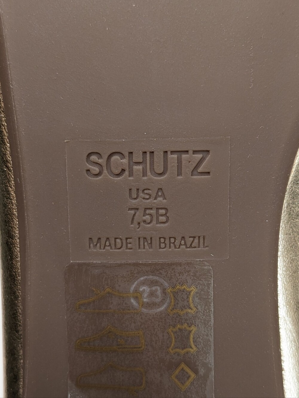 Schutz Arissa Square Toe Ballet Flats Metallic Gold Women's 7.5 - Picture 6 of 6